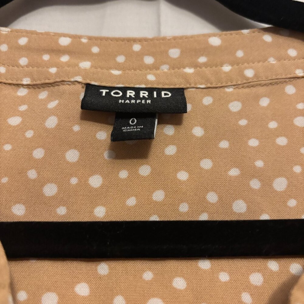 Torrid Harper Challis Short Sleeve Blouse Sz 0 - Picture 2 of 2